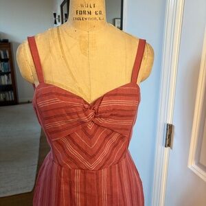 Rebecca Taylor Women's Red Striped Sweetheart Jumpsuit, Size 6